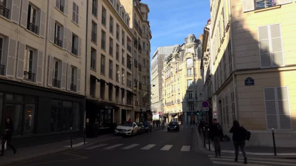 París Arquitectura Atracciones Casas Antiguas Calles Barrios Lugares Icónicos Disparo — Vídeo de stock