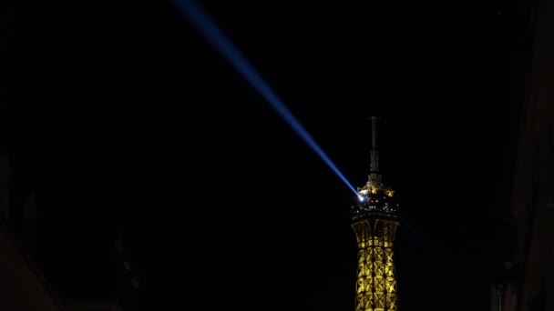 Paris Teki Eyfel Kulesi Geceler Fransa Uhd Çekilmiş — Stok video