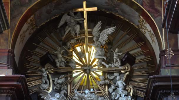 Praga República Checa Verano 2015 Los Interiores Del Templo Praga — Vídeo de stock