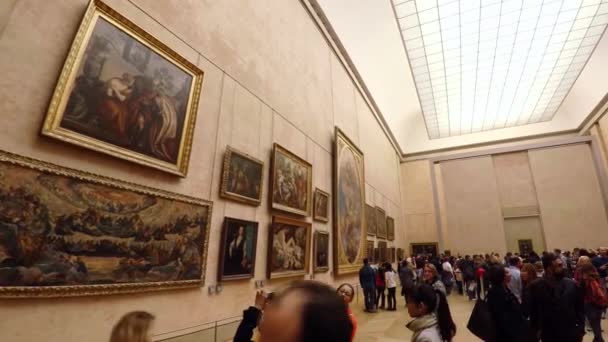 Galleria Arte Del Museo Del Louvre Parigi Francia Francia Video — Video Stock