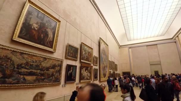 Art Gallery Louvre Museum Paris France France Video Uhd — Stock Video