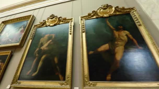 Konstgalleriet Louvren Paris Frankrike Frankrike Video Uhd — Stockvideo