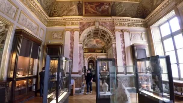 Art Gallery Louvre Museum Paris France France Video Uhd — Stock Video