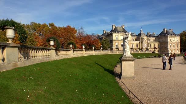 Palacio Luxemburgo París Francia Video Uhd — Vídeos de Stock