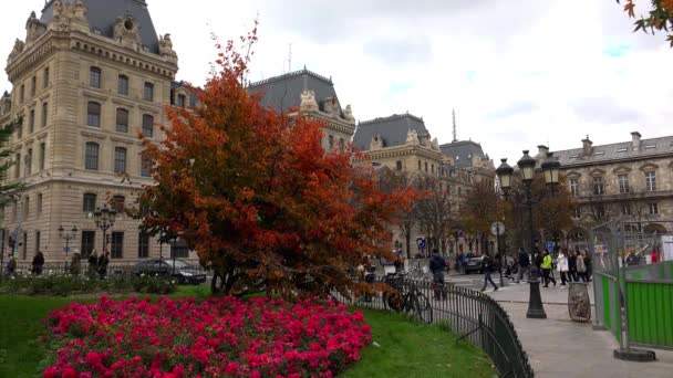 Paryż Architektura Atrakcje Stare Domy Ulice Dzielnice Ikoniczne Miejsca Strzał — Wideo stockowe