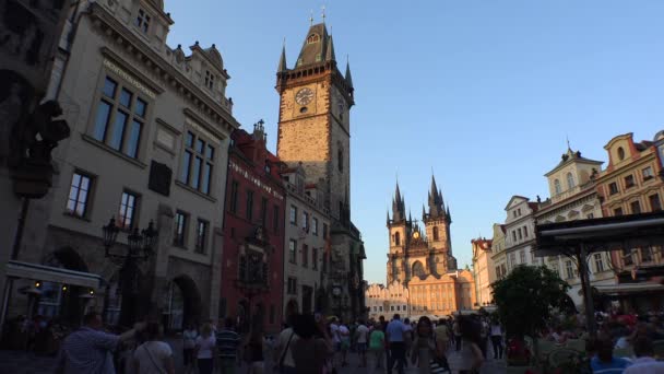 Praga República Checa Verano 2015 Plaza Ciudad Vieja Praga República — Vídeo de stock