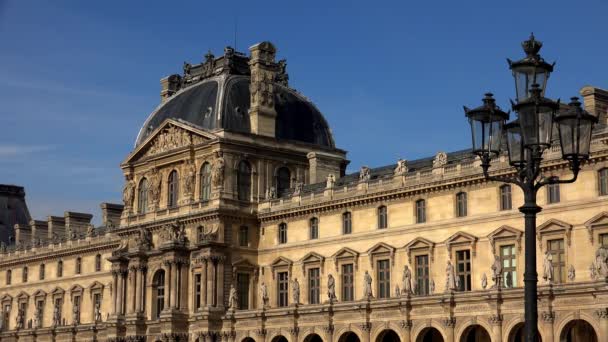 Louvre Ban Híres Párizsi Művészeti Múzeum Franciaországba Videó Ban Uhd — Stock videók