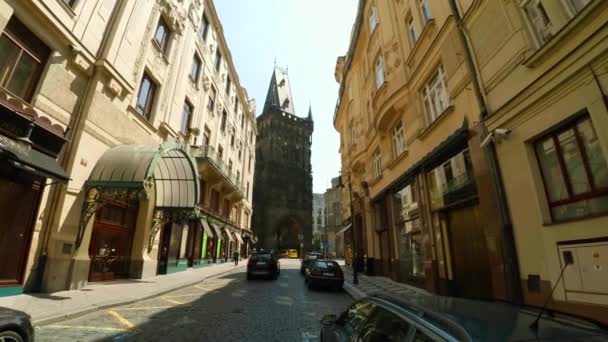 プラハ チェコ共和国 2015年夏 プラハのパウダータワー チェコ共和国 Uhdでのビデオ — ストック動画