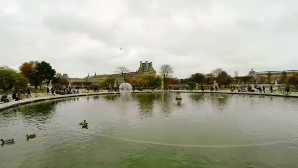 Tuileries Gardens Parijs Frankrijk Video Uhd — Stockvideo