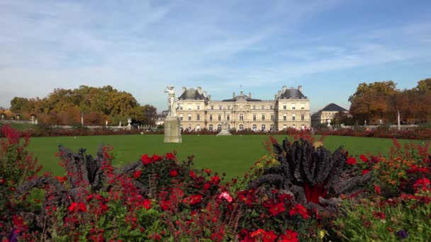 Palácio Luxemburgo Paris França Vídeo Uhd — Vídeo de Stock