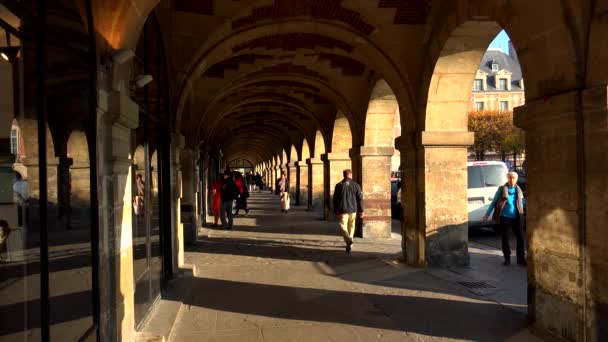 Arcade Place Des Vosges Париж Франція Відео Uhd — стокове відео