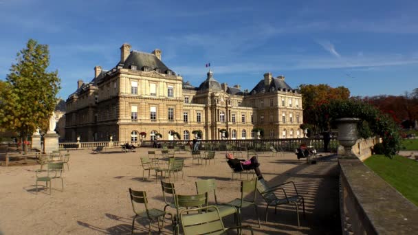 Palácio Luxemburgo Paris França Vídeo Uhd — Vídeo de Stock