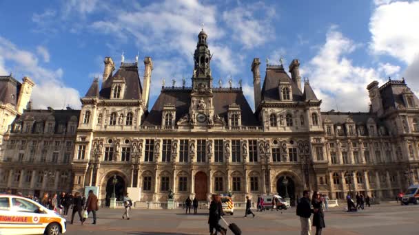 Hotel Ville Ratusz Paryżu Francji Film Rozdzielczości Uhd — Wideo stockowe