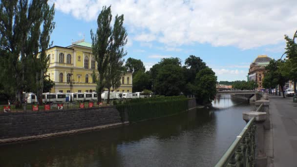 Prag Daki Vltava Nehri Nin Seti Çek Cumhuriyeti Içinde Video — Stok video