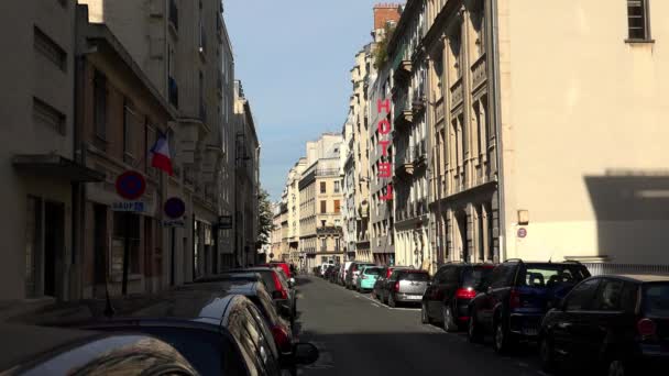 Paris Mimarlık Eğlence Eski Evler Sokaklar Mahalleler Konik Yerler Uhd — Stok video