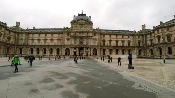 Louvre Famoso Museo Arte París Francia Video Uhd — Vídeos de Stock
