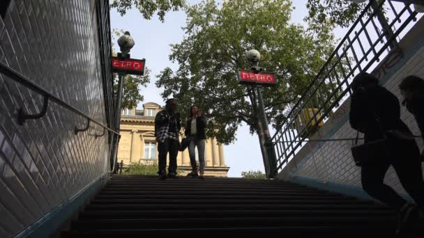 Entré Till Tunnelbanan Paris Video Uhd — Stockvideo