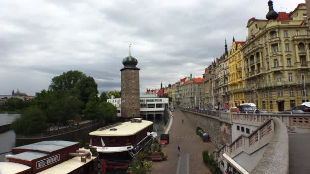 Det Antika Tornet Prag Tjeckien Video Uhd — Stockvideo