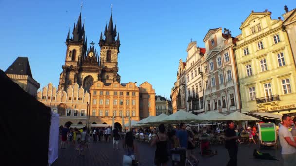 Praag Tsjechië Summer 2015 Het Oude Stadsplein Praag Tsjechië Video — Stockvideo