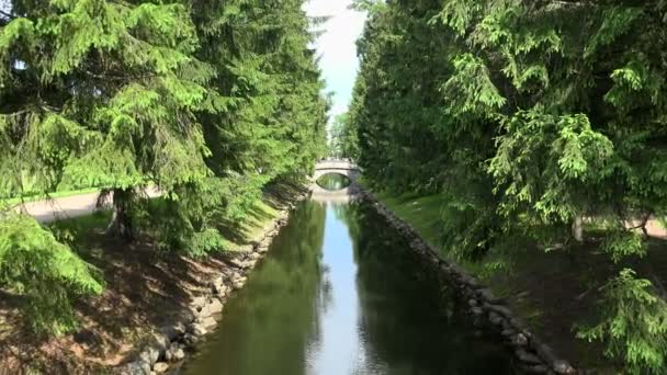 Die Brücke Durch Den Kanal Puschkin Catherine Park Zarskoje Selo — Stockvideo