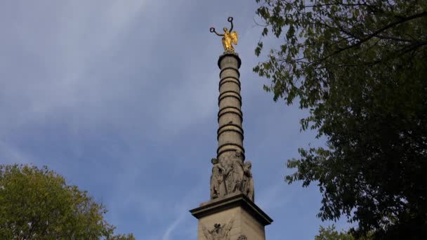 Colonne Juillet Auf Dem Place Bastille Paris Goldene Statue Frankreich — Stockvideo