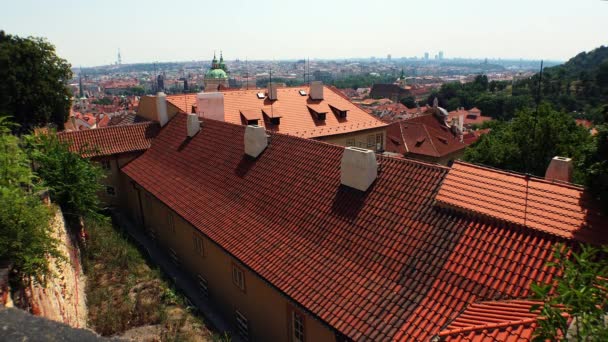 布拉格 老布拉格 顶部视图 老房子 街道和社区 捷克共和国 4K录像 — 图库视频影像