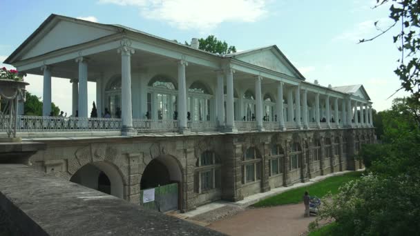 Cameron Galerisi Puşkin Catherine Park Tsarskoye Selo Mimari Anıtlar Saraylar — Stok video