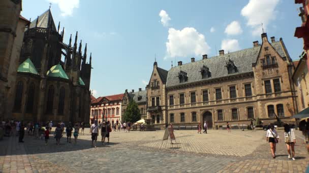 Пегида Чешская Республика Встреча 2015 Церковь Святого Вита Пскове Чехия — стоковое видео