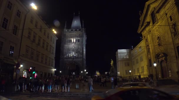 Prag Czech Republic Yaz 2015 Prag Daki Charles Köprüsü Ndeki — Stok video