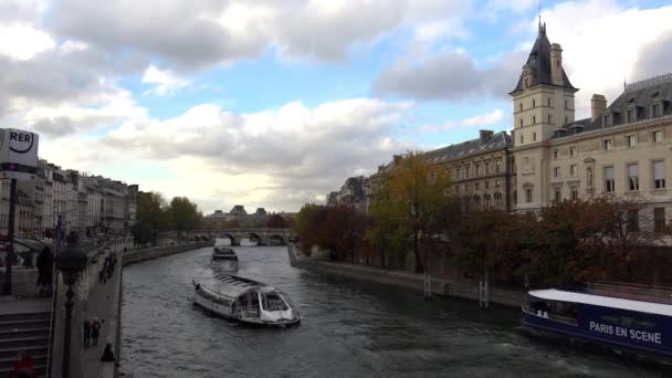 Die Seine Paris Frankreich Video Uhd — Stockvideo