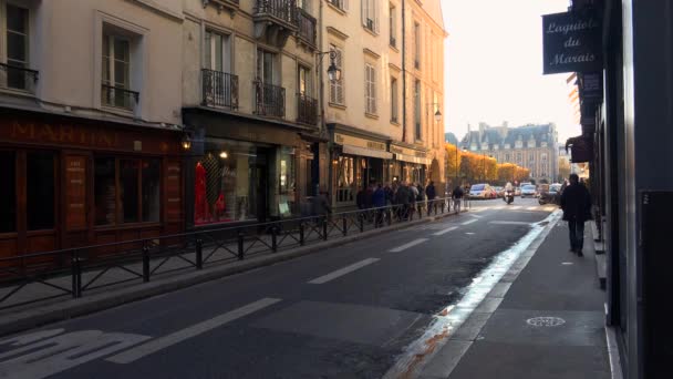 Paris Mimarlık Eğlence Eski Evler Sokaklar Mahalleler Konik Yerler Uhd — Stok video