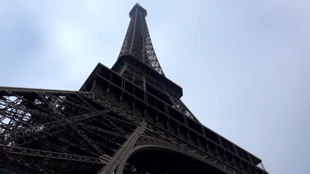 Torre Eiffel París Francia Disparo Uhd — Vídeos de Stock