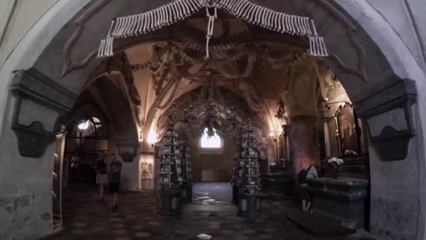 Kutna Hora Czech Org July 2015 Ossuary Kostnice Czech Republic — 图库视频影像