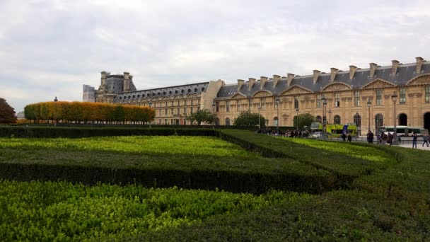 Louvre Famoso Museu Arte Paris França Vídeo Uhd — Vídeo de Stock