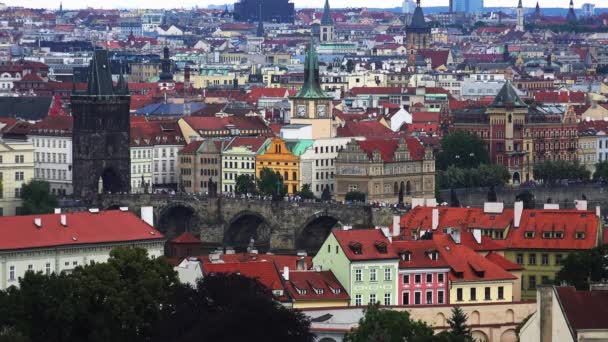 Praga Praga Antiga Vista Superior Arquitetura Casas Antigas Ruas Bairros — Vídeo de Stock