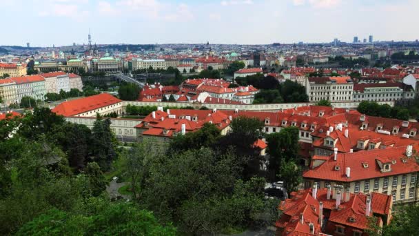 Praag Oud Praag Bovenaanzicht Architectuur Oude Huizen Straten Wijken Tsjechië — Stockvideo