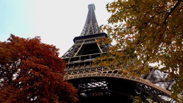 Eiffelova Věž Paříži Francie Výstřel Uhd — Stock video