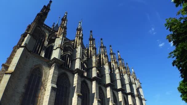 Igreja Virgem Varvara Barbara Kutna Hora Vídeo Uhd — Vídeo de Stock