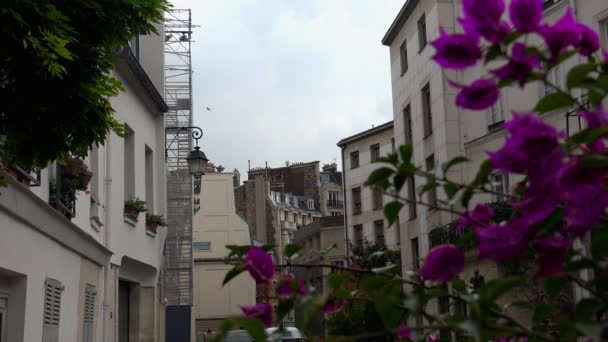 Paris Architektur Sehenswürdigkeiten Alte Häuser Straßen Und Stadtviertel Ikonische Orte — Stockvideo