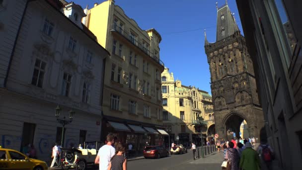 Praga República Checa Verano 2015 Torre Del Polvo Praga República — Vídeos de Stock