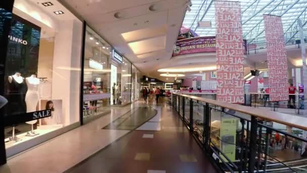 Prag Czech Republic Yaz 2015 Prag Daki Süpermarket Alışveriş Merkezi — Stok video