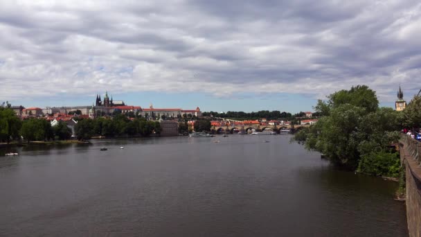 Ponte Charles Praga República Checa Vídeo Uhd — Vídeo de Stock