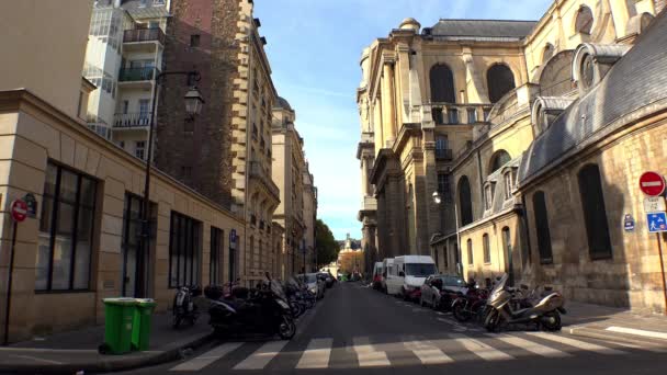Parigi Architettura Attrazioni Vecchie Case Strade Quartieri Luoghi Iconici Girato — Video Stock
