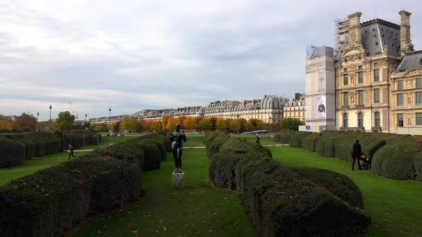 Tuileries Gardens Parijs Frankrijk Video Uhd — Stockvideo