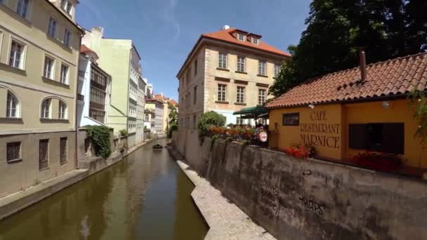 Prague República Checa Summer 2015 Canal Água Certovka Praga Chamado — Vídeo de Stock