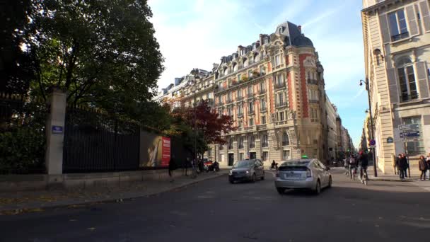 Paris Architektur Sehenswürdigkeiten Alte Häuser Straßen Und Stadtviertel Ikonische Orte — Stockvideo