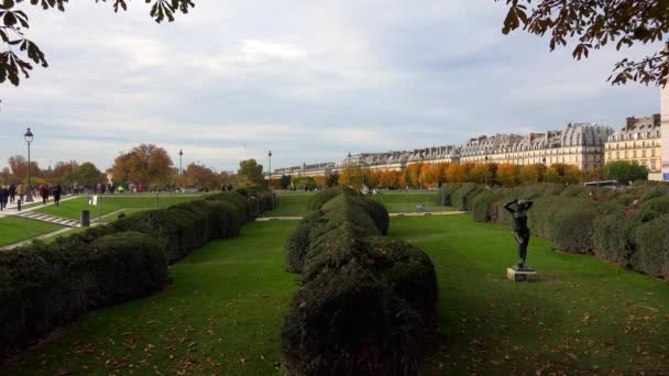 パリのチュイルリー庭園 フランスだ Uhdでのビデオ — ストック動画