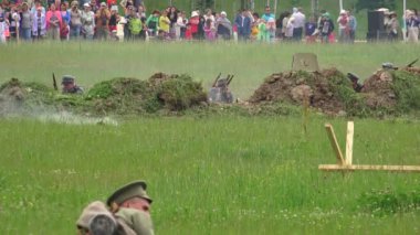 Alman askerlerinin saldırısı. Birinci Dünya Savaşı. Birinci Dünya Savaşı. 1914-1918 arası. 4K 'da video, UHD