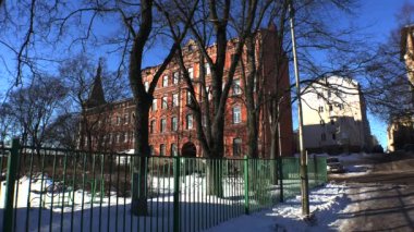 Vyborg. Old buildings, architecture, landmarks. Video in 4K, UHD. Real time.
