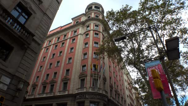 Altes Schönes Haus Barcelona Spanien Video Uhd — Stockvideo